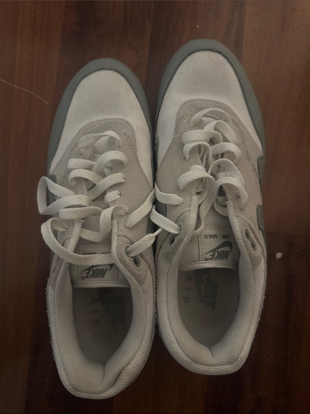 Nike White and Light Gray Air Max Sneakers